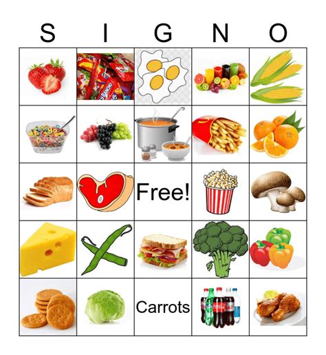 FOOD Bingo Card