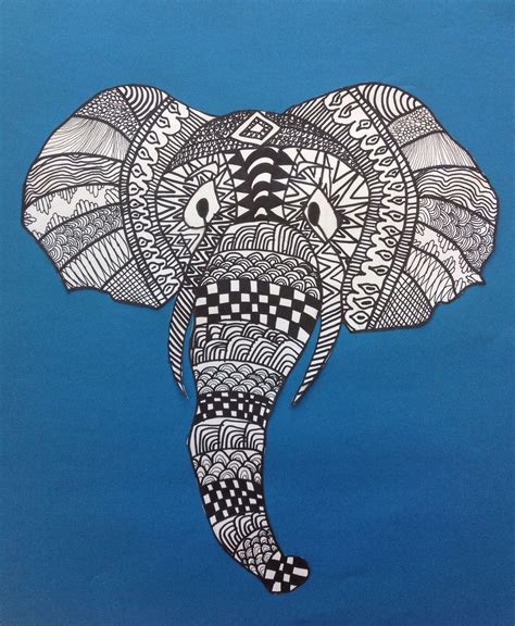 Zentangle animal, 1VMBO, Corlaer College Nijkerk