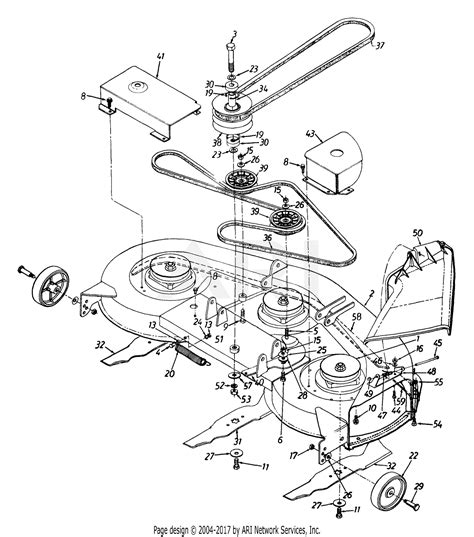 MTD 135T696H190 Lawn Tractor LT-165 (1995) Parts Diagram for 46-Inch Mowing Deck LT-165