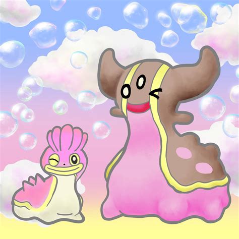 Download Gastrodon And Shellos Winking Wallpaper | Wallpapers.com