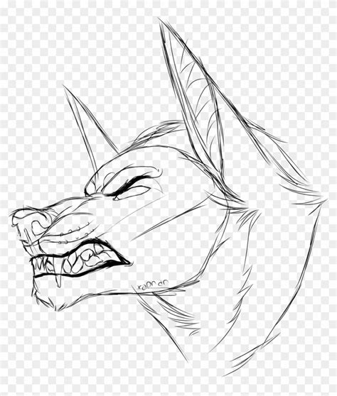 Angry Wolf Lineart Not Free To Use Without Permissionn - Angry Wolf Line Art, HD Png Download ...