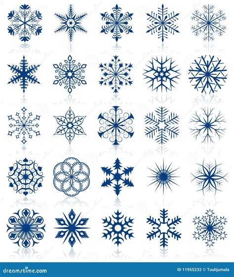 Snowflake shapes set 2 stock vector. Illustration of background - 11955232