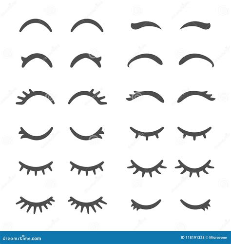 Pretty Woman Eyelashes. Closed Eyes For Cute Cartoon Sleeping Girl Vector Illustration ...