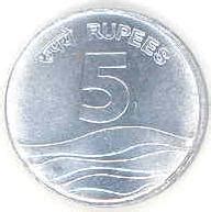 Indian 5 rupee coin Actual Size Image