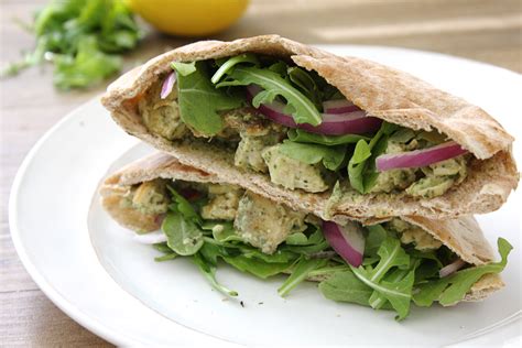 Pesto Chicken Salad Pita Pockets