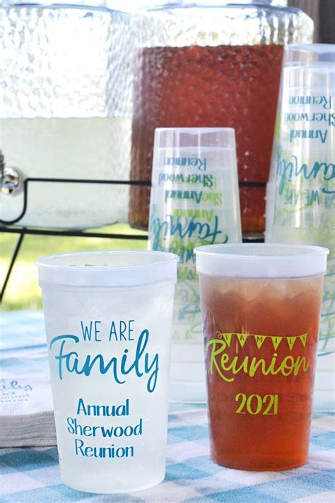 Tall Plastic Stadium Cups Personalized for Family Reunion | 22 Oz. | Family reunion favors ...