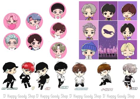 BTS Sticker CHIBI STYLE - Matte Sticker - Large Stickers - 21 pcs | Lazada PH