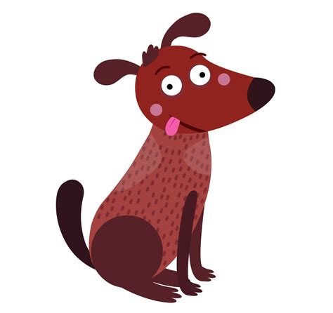 cute brown dog wagging tail - Classroom Clip Art