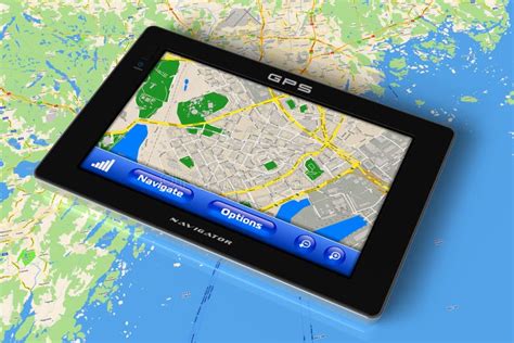 GPS navigator on map stock illustration. Illustration of road - 16862005