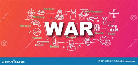 War vector trendy banner stock vector. Illustration of icons - 94155235