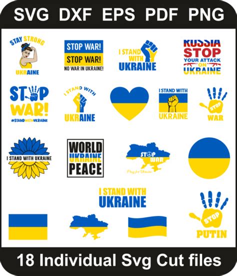 Ukraine Flag Bundle Svg - Download SVG Files for Cricut, Silhouette and ...