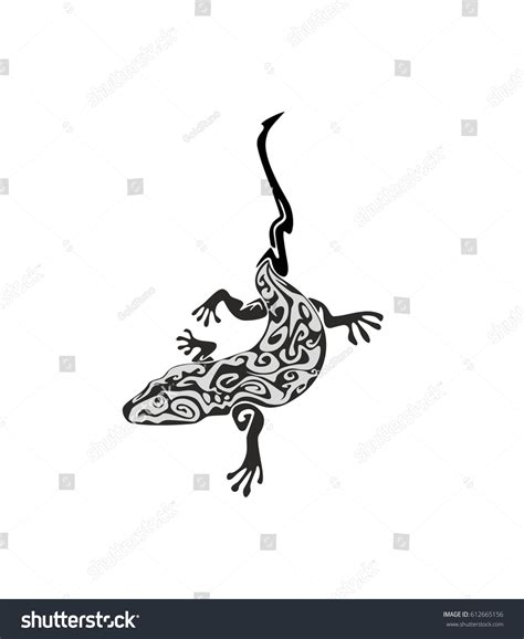 Black Decorative Lizard Tattoo Stock Illustration 612665156 | Shutterstock