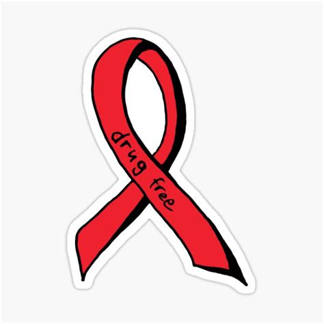 "Drug Free Red Ribbon" Sticker for Sale by miartist | Redbubble