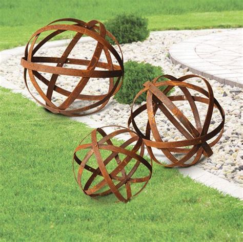 Folding Sphere Set of 3 M418 | Etsy | Garden spheres, Yard art, Metal garden art