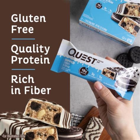 Quest Dipped Cookies & Cream Protein Bars, 4 ct - Kroger