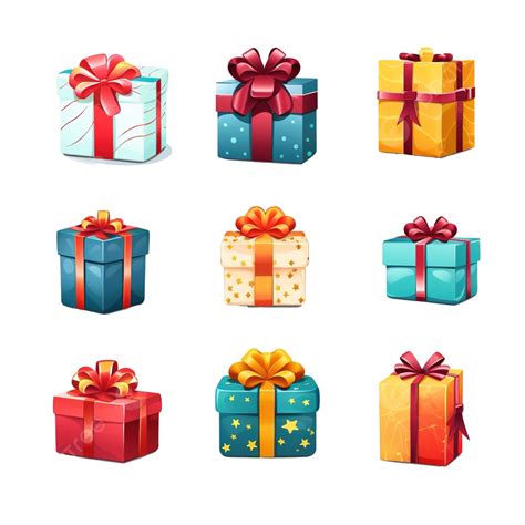 Gift Box Set For Christmas, Birthday And Celebrations Vector Illustration, Ribbon Box, Gift ...