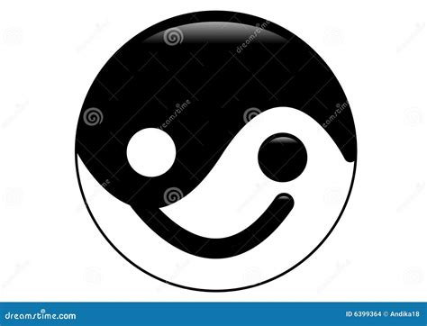 Yin yang smile stock vector. Illustration of illustration - 6399364