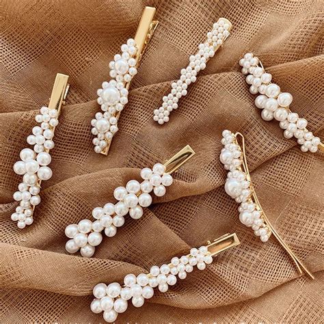 1/2PC Pearl Metal Hairclips Women Hair Clip Hairpin Girls Hairpins Barrette Hairgrip Bobby Pin ...