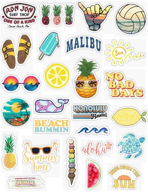 Printable Summer Stickers