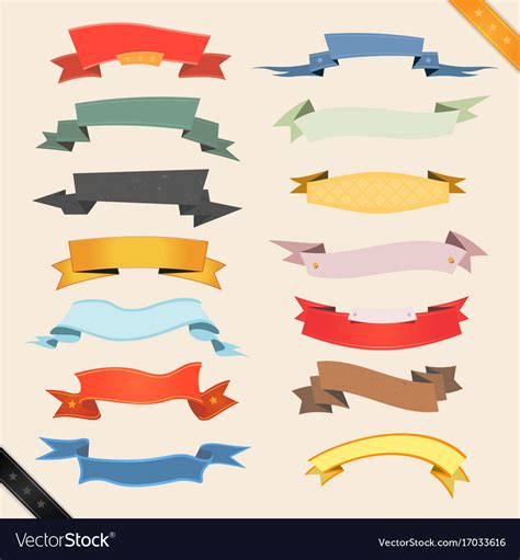 Cartoon banners and ribbons Royalty Free Vector Image