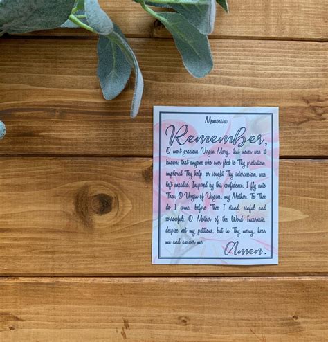 Memorare Prayer Card Vinyl Sticker Memorare Holy Card Sticker | Etsy