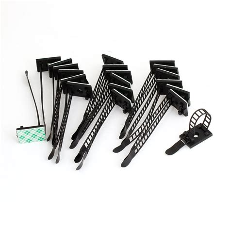 20 Pcs Rectangle Self Adhesive Cable Wire Tie Mount Base Holders ...