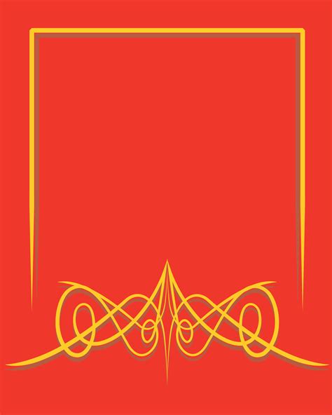 yellow curved pattern frame in red background for photo, banner ...