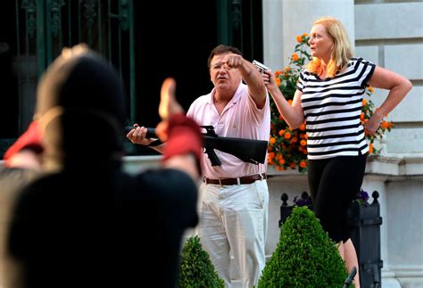 St. Louis couple point guns at peaceful protesters calling for Mayor Lyda Krewson’s resignation ...