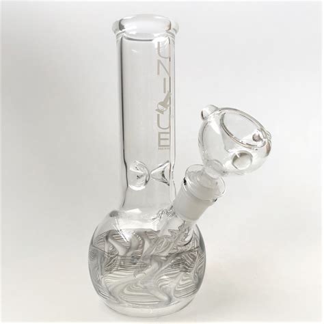 Unique Glass 8" Bubble Base Bong - Kings Pipes