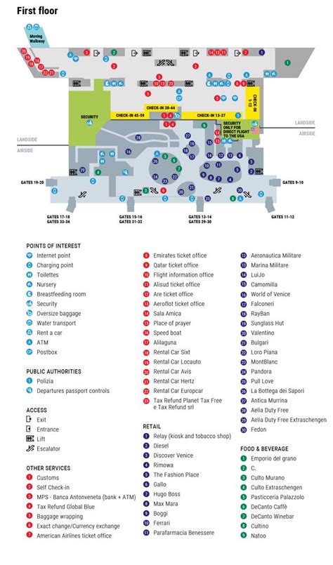 Aeroporto Marco Polo Di Venezia(VCE) Terminal Maps, Shops, Restaurants, Food Court 2024