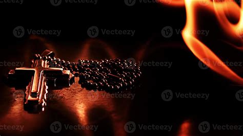 Christian Symbol Cross on Fire 14261380 Stock Photo at Vecteezy