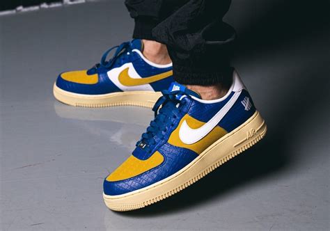 Undefeated Nike Air Force 1 Blue Yellow Croc Skin | SneakerNews.com