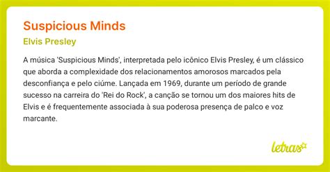 Significado da música SUSPICIOUS MINDS (Elvis Presley) - LETRAS.MUS.BR