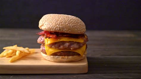 Porkburger with Cheese 3192649 Stock Video at Vecteezy