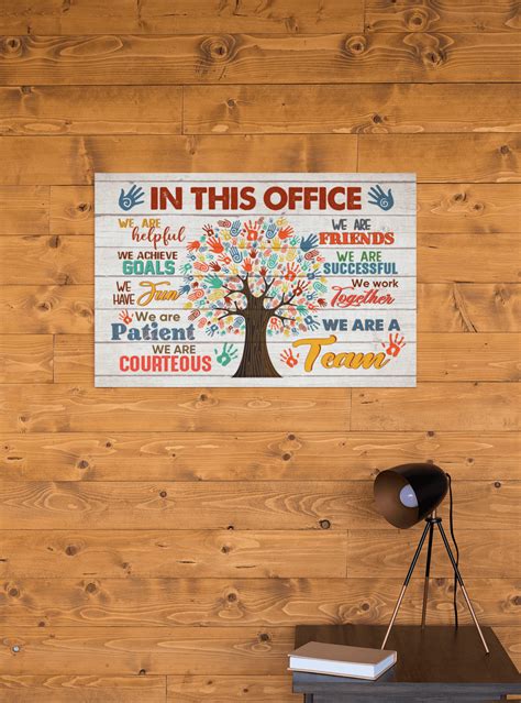 Funny Office Poster | In This Office We Are Helpful We Achieve Goals Wall Art | CubeBik