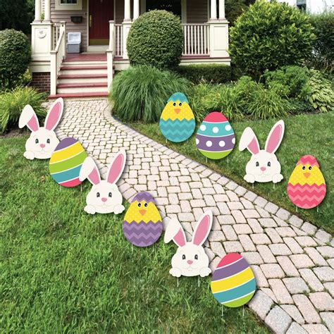 Hippity Hoppity - Easter Bunny & Egg Yard Decorations - Outdoor Easter Lawn Decorations - 10 ...