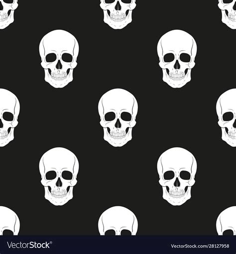 Skulls on black background Royalty Free Vector Image