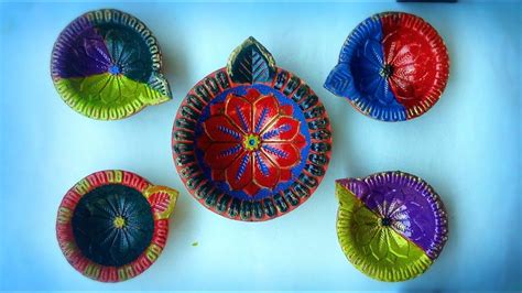 Diwali Diya decoration ideas | DIY Diya painting/coloring | Home decor ...