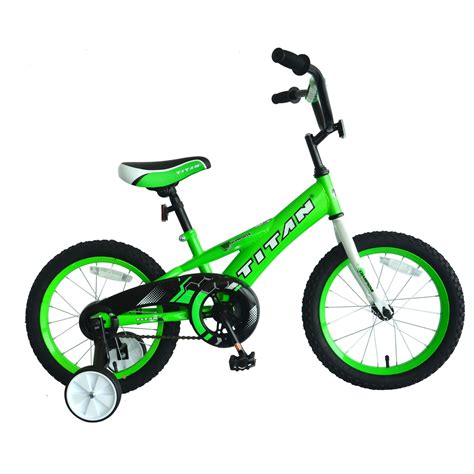 TITAN Champion Boys BMX Bike with Training Wheels, 16-Inch, Green - Walmart.com