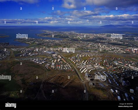 Aerial of Kopavogur suburb of Reykjavik, Iceland Stock Photo - Alamy