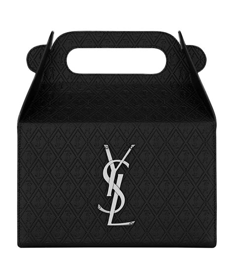 Saint Laurent black Embossed Take-Away Box Bag | Harrods UK