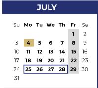 Poteet High School | 2022-2023 Academic Calendar For July 2022 | 3300 Poteet Dr Mesquite, TX ...