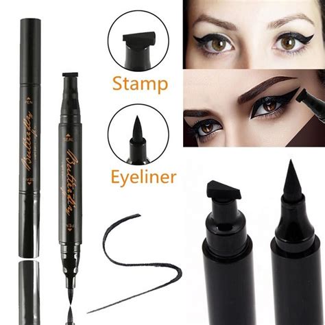 Winged Eyeliner Stamp Waterproof Makeup Cosmetic Eye Liner Pencil Black ...