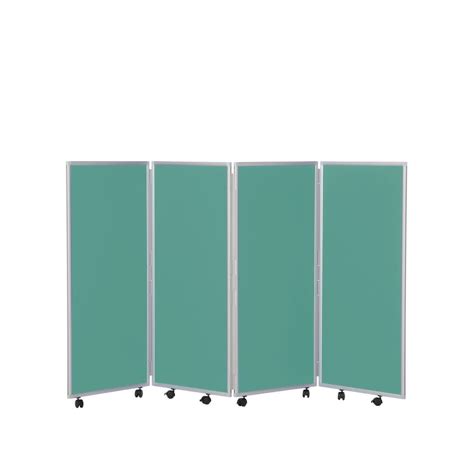 Mobile Folding Room Divider 1200mm high Woolmix Fabric