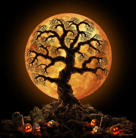 Spooky Halloween Night: A Haunting Moonlit Scene