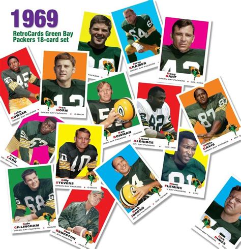 the green bay packers are featured in this football card advertisement ...