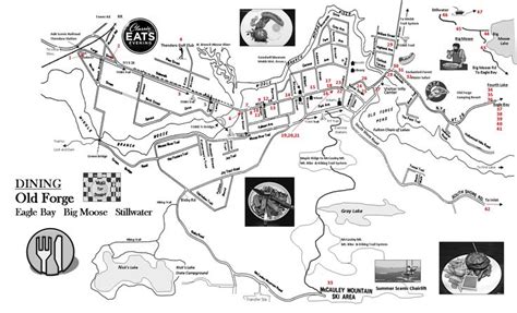 Dining Map of Old Forge NY Adirondack Mountains | DM Map Stash | Ny map, Old forge, Adirondack ...