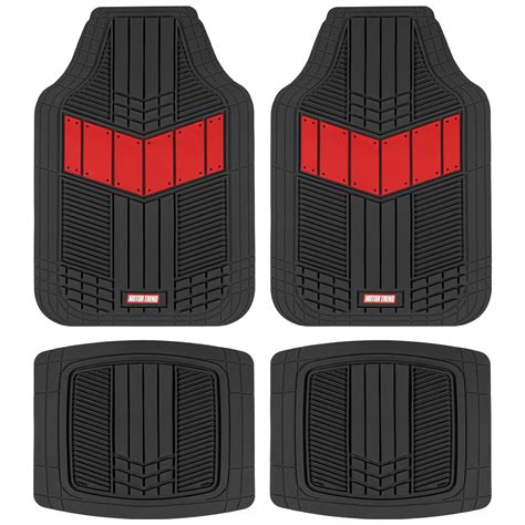 Motor Trend Red DualFlex Two-Tone Rubber Car Floor Mats for Automotive ...