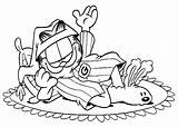 Garfield Is Getting Ready For Bed coloring Page  Download Print Or sketch template