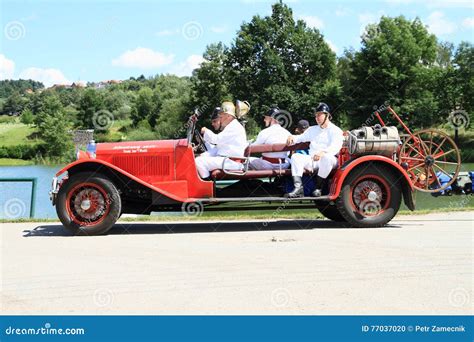 Old firefighters car editorial image. Image of uniforms - 77037020